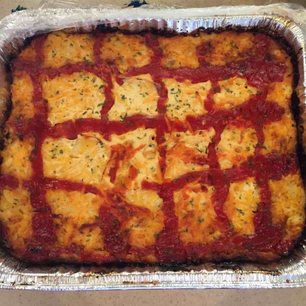 Macaroni Cheese baked with Ketchup